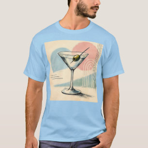 Mid Century Modern Martini Pastell Minimalistische T-Shirt
