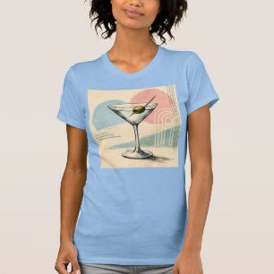 Mid Century Modern Martini Pastell Minimalistische T-Shirt