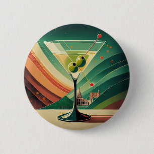 Mid Century Modern Martini Reise Kathedralenblick Button