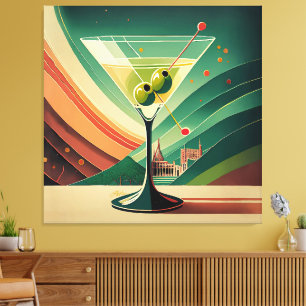 Mid Century Modern Martini Reise Kathedralenblick Leinwanddruck