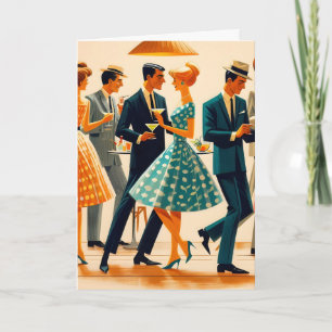 Mid Century Modern Martinis Tanz-Cocktailparty Karte