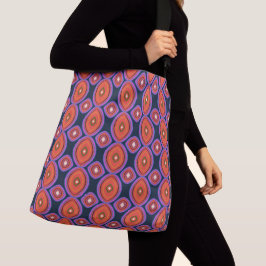 Mid Century Modern Maximalist Schwarz Orange Lila Tragetaschen Mit Langen Trägern