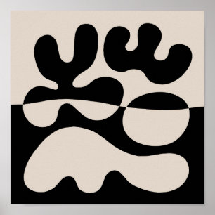 Mid-Century-Modern Minimalistische Abstraktion Poster