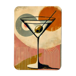 Mid Century Modern Minimalistische Kunst Martini Magnet