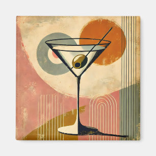Mid Century Modern Minimalistische Kunst Martini Magnet