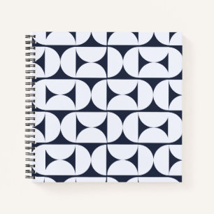 Mid-Century-Modern-Navy-Geometrie-Spiralblock Notizbuch