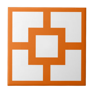 Mid Century Modern Orange und Weiße Brise Block  Fliese