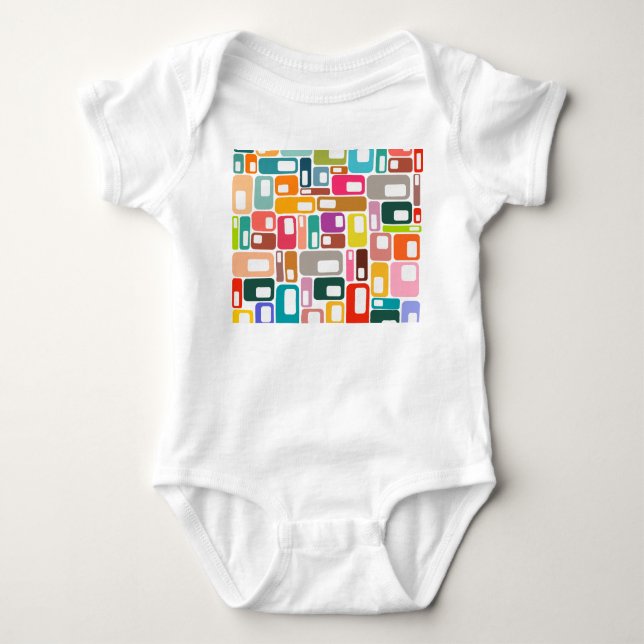 Mid-Century Modern Pattern Baby Strampler (Vorderseite)