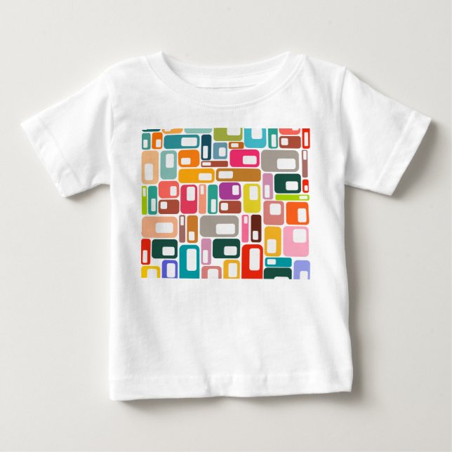 Mid-Century Modern Pattern Baby T-shirt (Vorderseite)