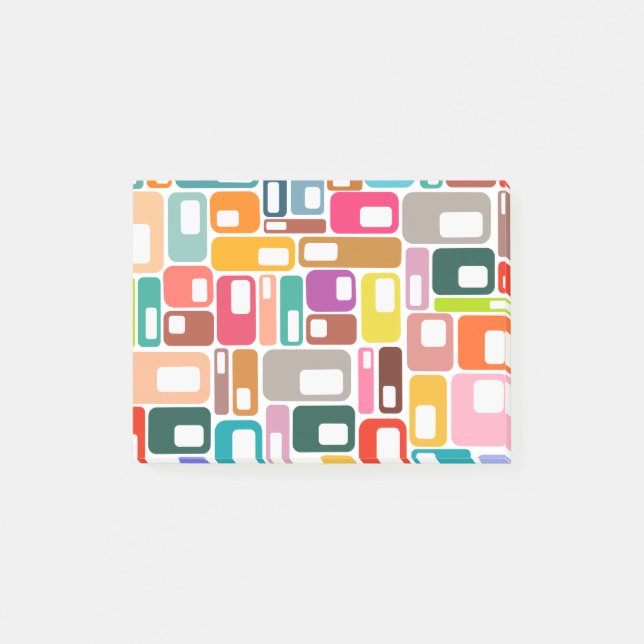 Mid-Century Modern Pattern Post-it Klebezettel (Vorderseite)