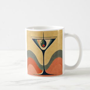 Mid Century Modern "Piment-Oliven-Martini-Welle" Kaffeetasse