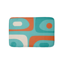 Mid-Century-Modern-Piquet-Muster Teal Orange
