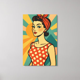 Mid Century Modern Pop Art - Retro Glam Schönheit Leinwanddruck
