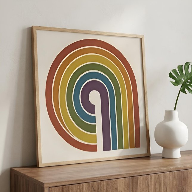 Mid-Century Modern Pride-Quadrat Poster (Styled Shot (DIY Frame))