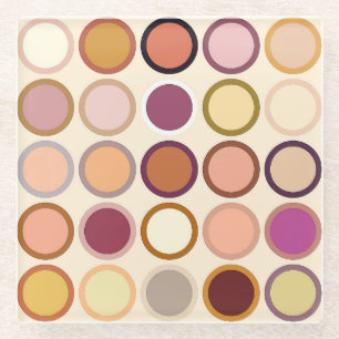 Mid-Century Modern Punkte - beige & neutral Glasuntersetzer