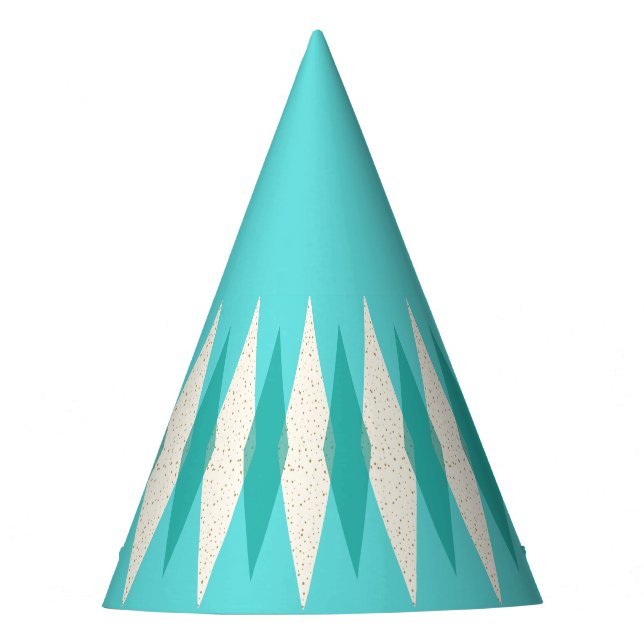 Mid Century Modern Raute Party Hat Partyhütchen (Vorderseite)