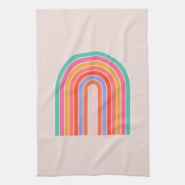 Mid Century Modern Regenbogen Geschirrtuch (Vertikal)