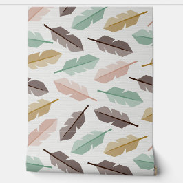 Mid-Century Modern Retro Feathers Wallpaper Tapete
