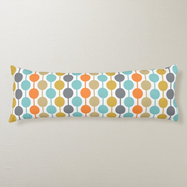 Mid-Century Modern Retro Geometric Circles Pattern Seitenschläferkissen (Vorderseite)