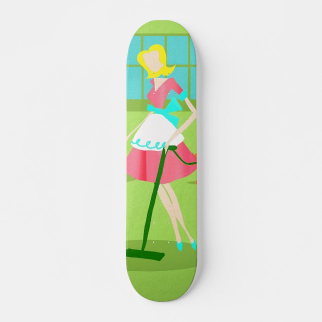 Mid Century Modern Retro Housewife Skateboard (Vorne)