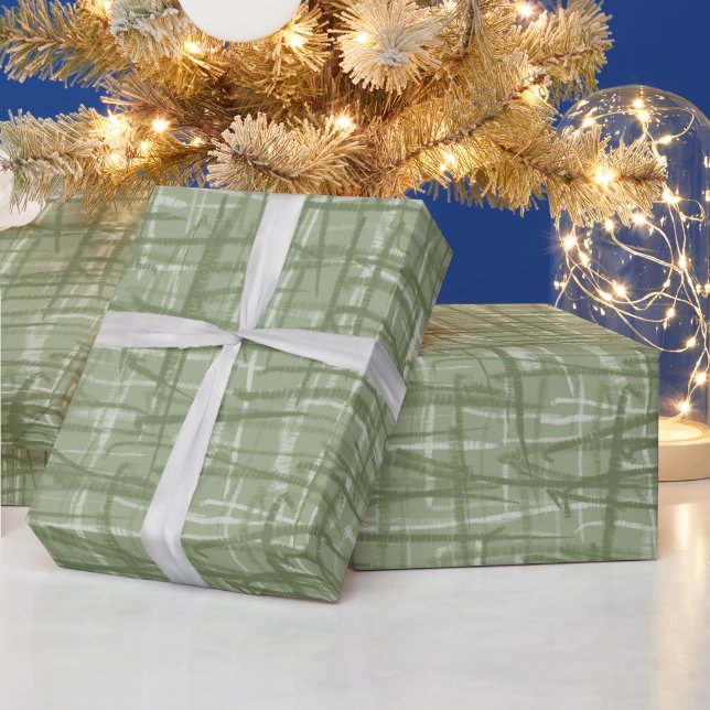 Mid Century Modern Retro Linienmuster  Geschenkpapier (Feiertage)