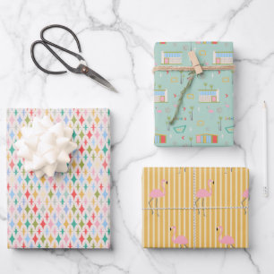 Mid Century Modern Retro Palm Springs Geschenkpapier Set