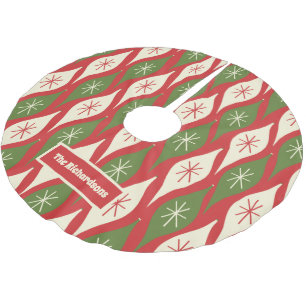 Mid Century Modern Retro-Weihnachten Personalisier Polyester Weihnachtsbaumdecke