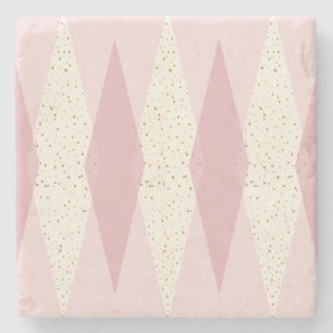 Mid Century Modern Rosa Argyle Steinuntersetzer