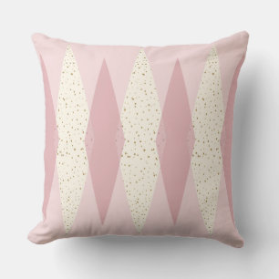 Mid Century Modern Rosa Argyle-Wurfkissen Kissen