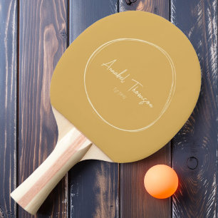 Mid-Century Modern Sand Sonnenaufgang mit Namen Tischtennis Schläger
