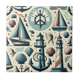 Mid Century Modern Schifffahrtsschiffe Fliese