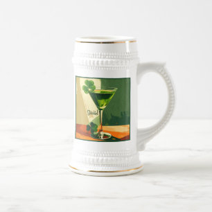Mid Century Modern Shamrock Martini Sláinte! Bierglas