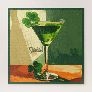 Mid Century Modern Shamrock Martini Sláinte! Puzzle