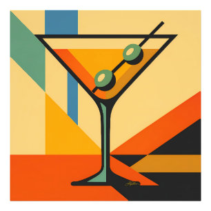 Mid Century Modern Sonnenaufgang Bauhaus Martini Fotodruck