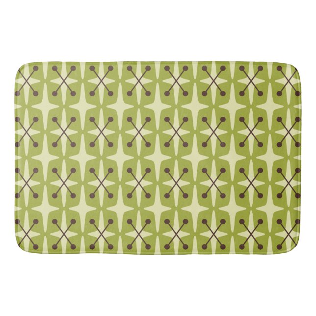 Mid-Century-Modern-Sonnenstrahl-Muster Badematte (Vorderseite)