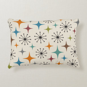 Mid-Century-Modern-Sonnenstrahl-Muster Dekokissen