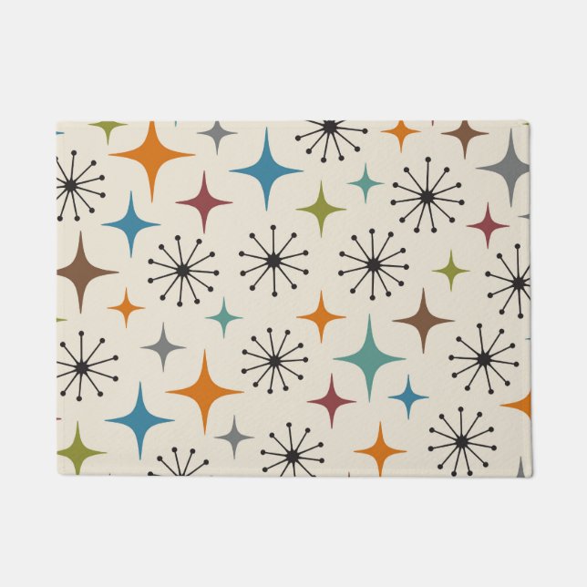 Mid-Century-Modern-Sonnenstrahl-Muster Fußmatte (Vorderseite)