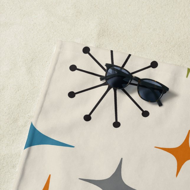 Mid-Century-Modern-Sonnenstrahl-Muster Strandtuch (Beispiel)
