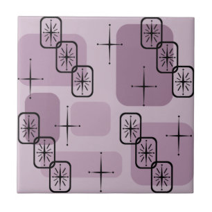 Mid Century Modern Sputnik Mauve Fliese