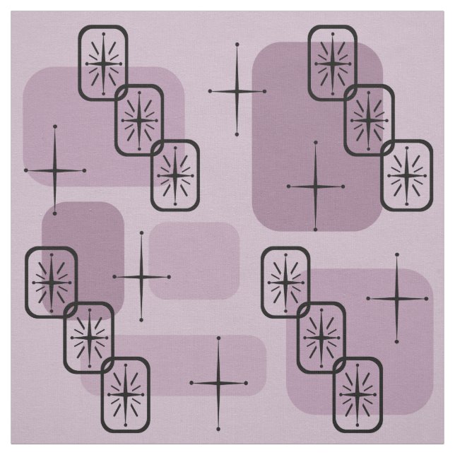 Mid Century Modern Sputnik Mauve Stoff (Muster)