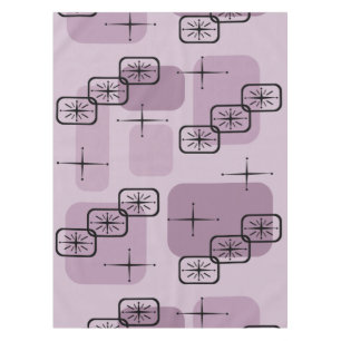 Mid Century Modern Sputnik Mauve Tischdecke