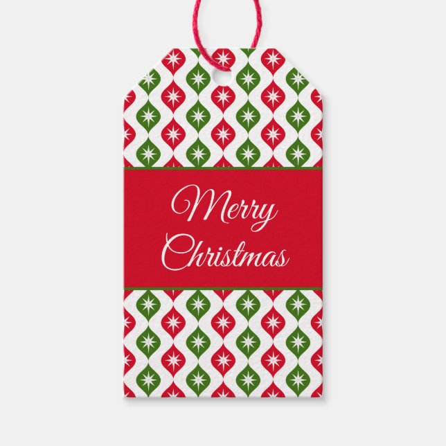 Mid century modern star retro Christmas ornament Geschenkanhänger (Vorderseite)