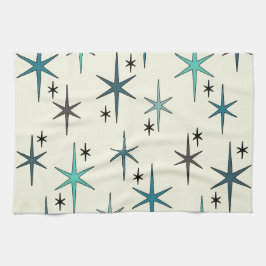 Mid Century Modern Star Sky Turquoise Geschirrtuch