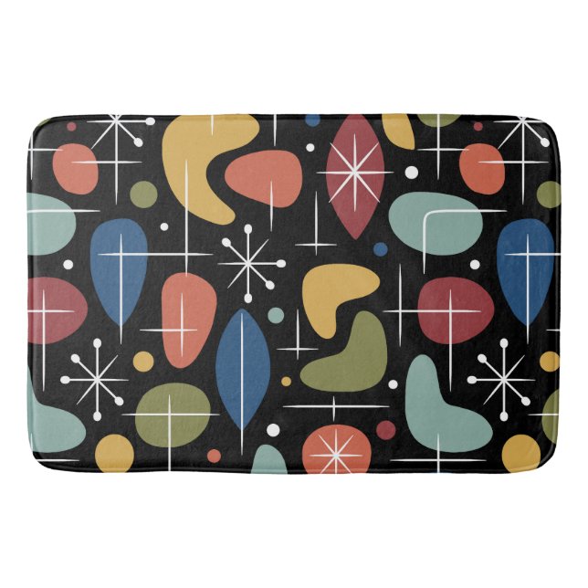 Mid Century Modern Starburst Pattern Badematte (Vorderseite)