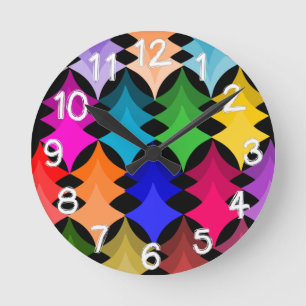 Mid-Century Modern Stars  Runde Wanduhr