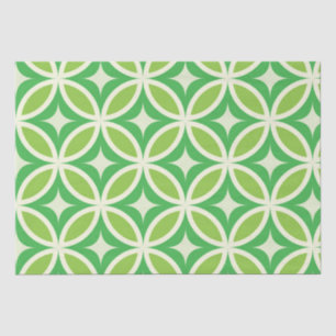 Mid Century Modern Sternenexplosion Kreise Grün Seidenpapier