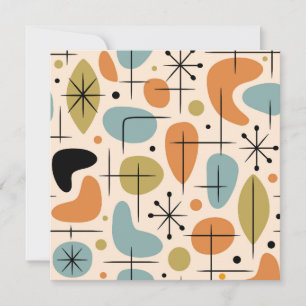 Mid Century Modern Sternenexplosion Muster Einladung
