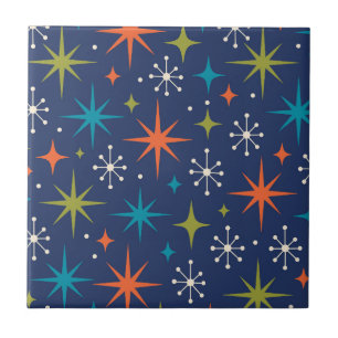 Mid Century Modern Sternenexplosion Muster Fliese