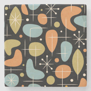 Mid Century Modern Sternenexplosion Muster Steinuntersetzer