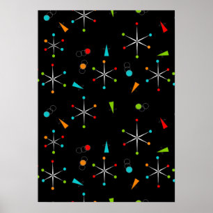 Mid-Century-Modern-Sternenexplosionen II Poster